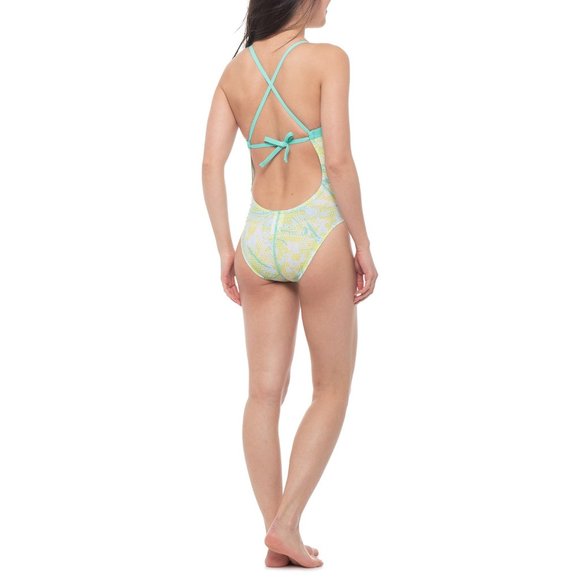 Adidas Yellow Spirals Tie-Back One-piece Swimsuit - Picture 2 of 10